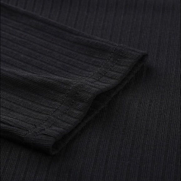 Black Knit Cropped Top & Wide Leg Pants - Picture 9 of 14